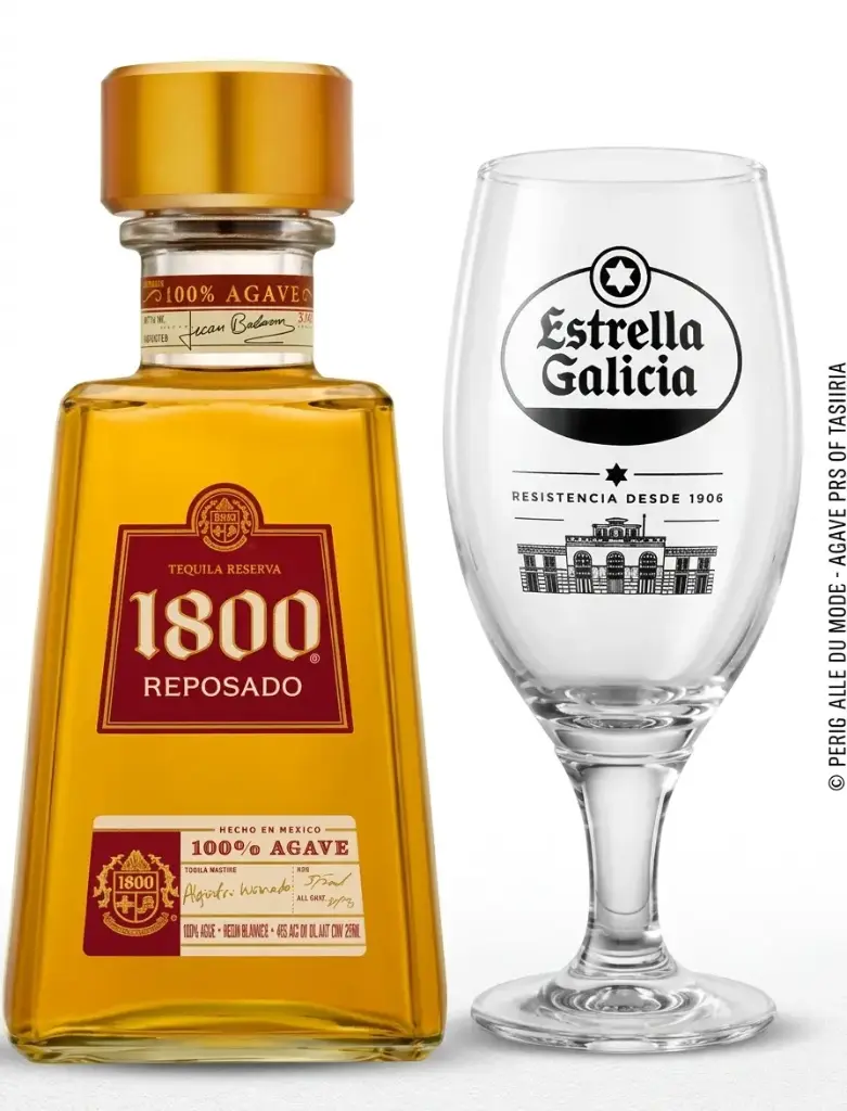 Pack Tequila 1800 Reposado + Copa Estrella Galicia 